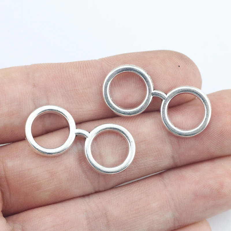 Jewelry Making Glasses - 12ชิ้น14*30มิลลิเมตรโลหะผสมสังกะสีโบราณสีเงินแว่นตาวินเทจเสน่ห์สร้อยคอเครื่องประดับจี้สำหรับทำเครื่องประดับ DIY