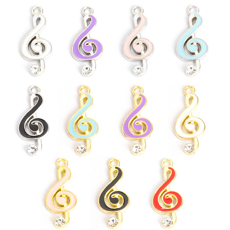 Jewelry Making Notes - 100 ชิ้น/ล็อต จี้รูปโน้ตดนตรี ขนาด 22.4x9.5 มม.