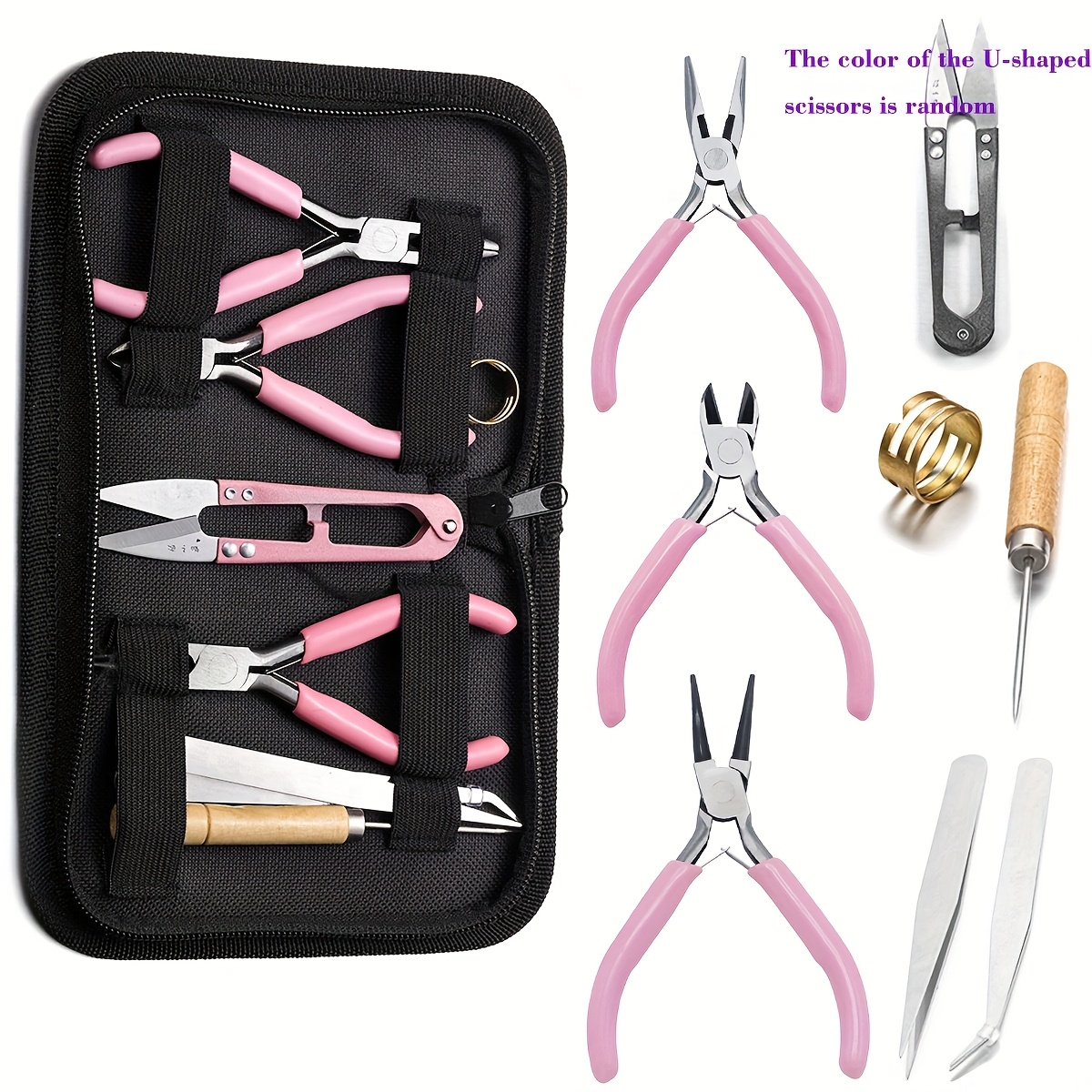 Jewelry Making For Beginners - ชุดเครื่องมือทําเครื่องประดับ 8 ชิ้น โลหะผสมเหล็กสังกะสี เครื่องตัดลวดไม่หยัก เหมาะสําหรับผู้เริ่มต้นและผู้ที่ชื่นชอบ