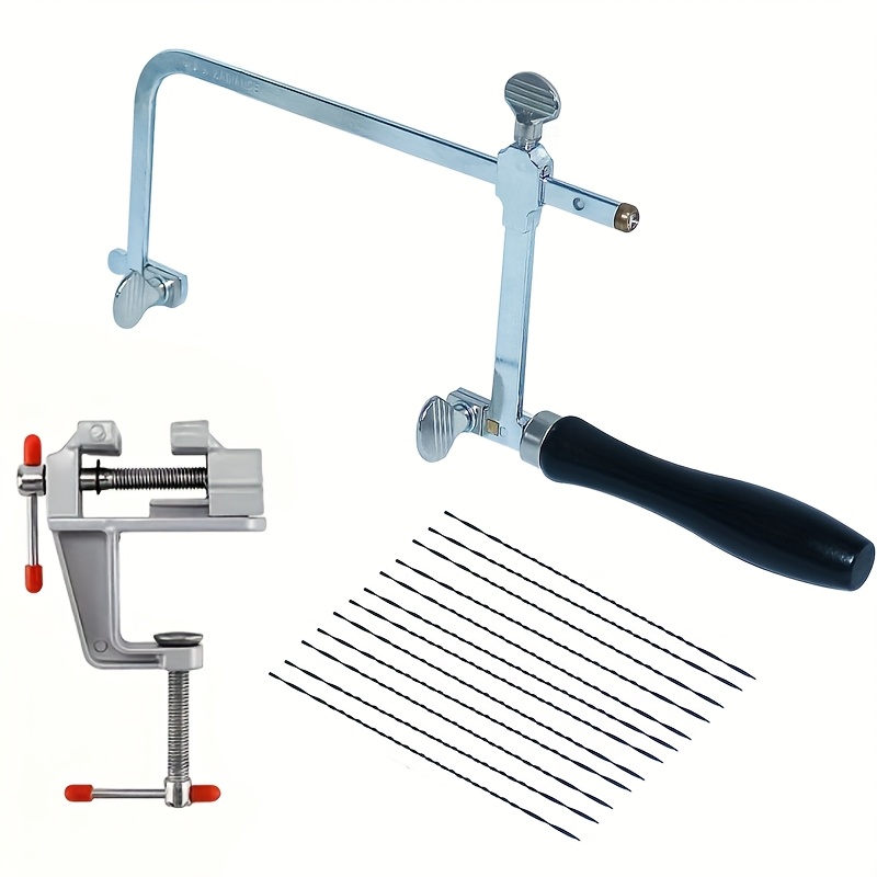 Jewelry Making Vise - ชุดเลื่อยเครื่องประดับมืออาชีพพร้อมโครงปรับได้และใบเลื่อย 12 ใบ และที่หนีบขนาดเล็กสำหรับเครื่องมือทำเครื่องประดับ