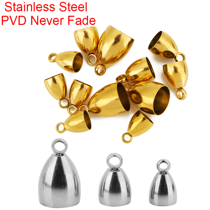 Jewelry Making Materials - ตะขอเกี่ยวสายหนังสแตนเลสเคลือบ PVD ไม่ซีดจาง 10 ชิ้น ขนาด