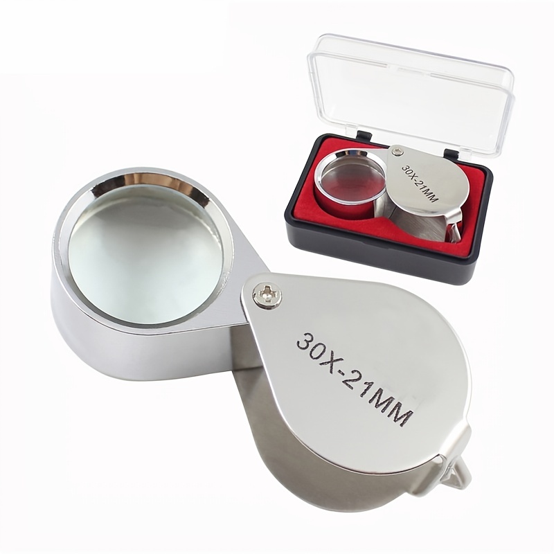 Jewelry Making Glasses - พับเครื่องประดับ Loupe แว่นขยายแบบพกพาขนาดพ็อกเก็ตน่ารักเครื่องประดับแว่นขยายแว่นตา 30X ขยายโลหะ