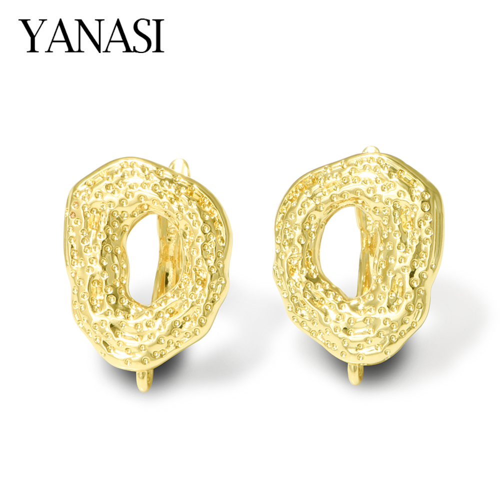 Jewelry Making Brass - ตะขอเกี่ยวต่างหูทอง 18K ชุบทองเหลือง ขนาดใหญ่ 1 คู่