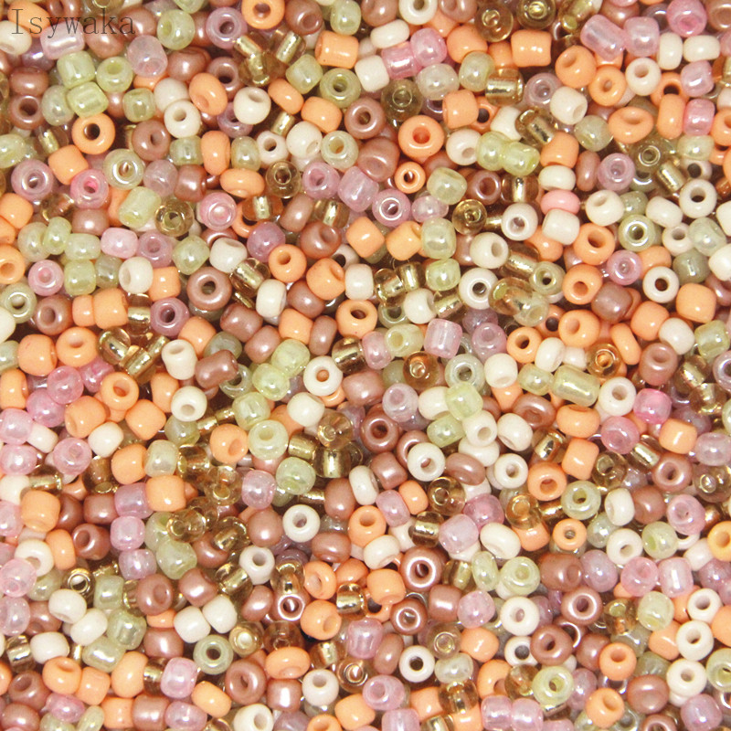 Seed Bead Tube - 2 มม.3 มม.4 มม.พีช Multicolor ภาษาเช็คคําแก้วเมล็ด