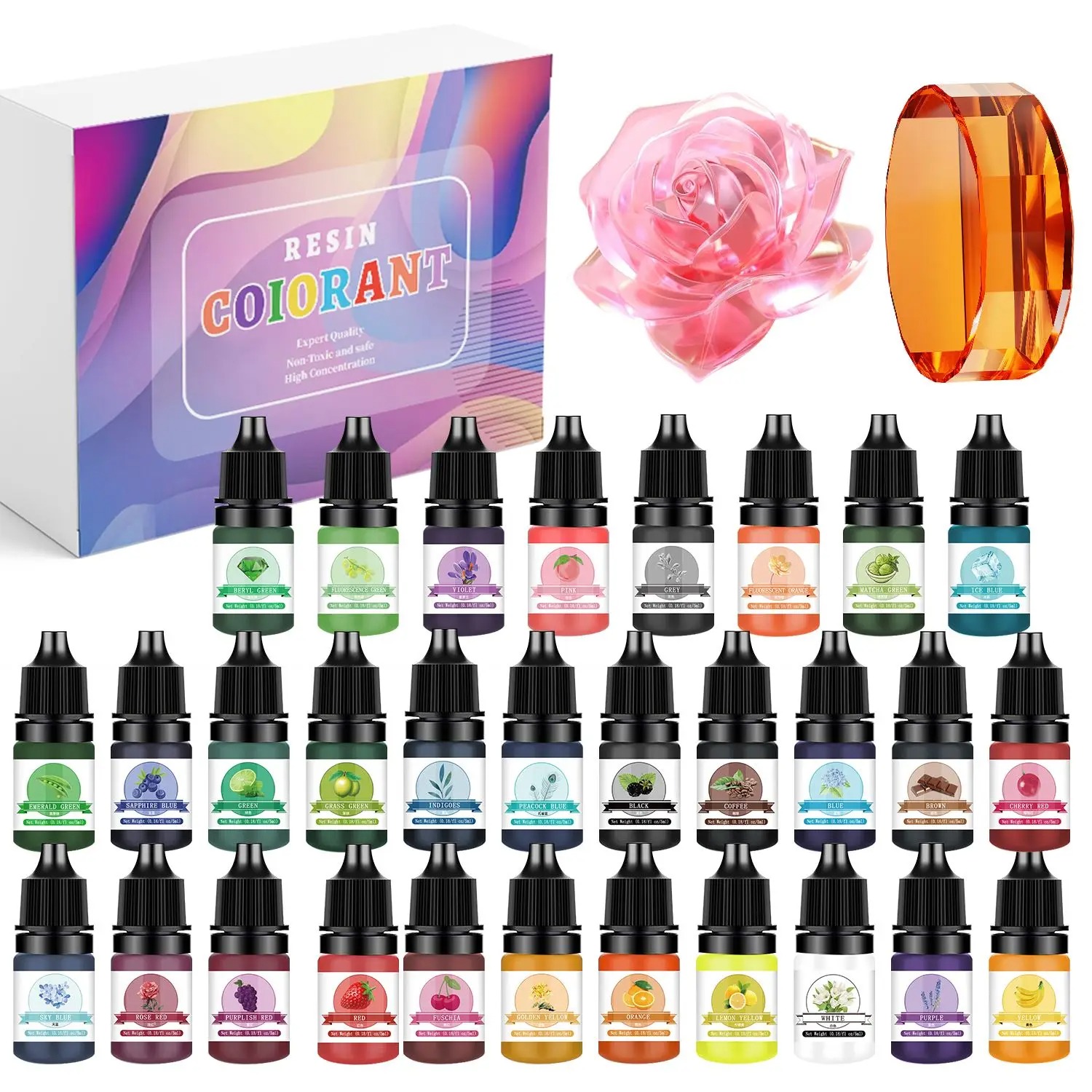 Jewelry Making Online - ชุดสีเรซิ่นอีพ็อกซี่ 30 สี ขนาด 5 มล.