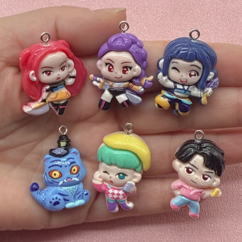 Jewelry Making Party - จี้การ์ตูนเรซิ่น 10 ชิ้น, ต่างหูทำเอง DIY, อุปกรณ์เสริมพวงกุญแจ