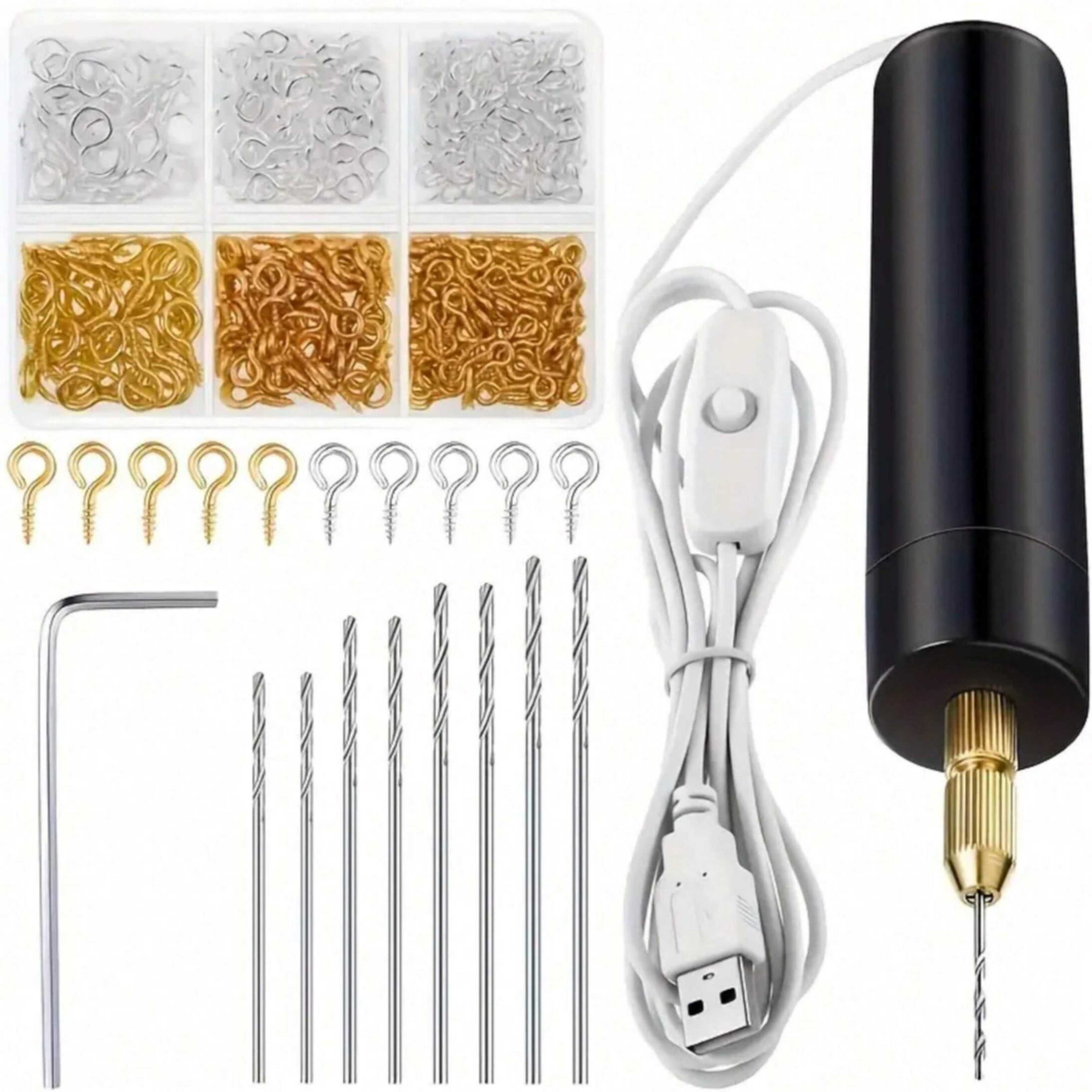 Jewelry Making Vise - 【ชุดสว่านไฟฟ้าขนาดเล็ก】ชุดสว่านไฟฟ้าขนาดเล็กแบบใช้พลังงานจาก USB 10 ชิ้น/110 ชิ้น/410 ชิ้น