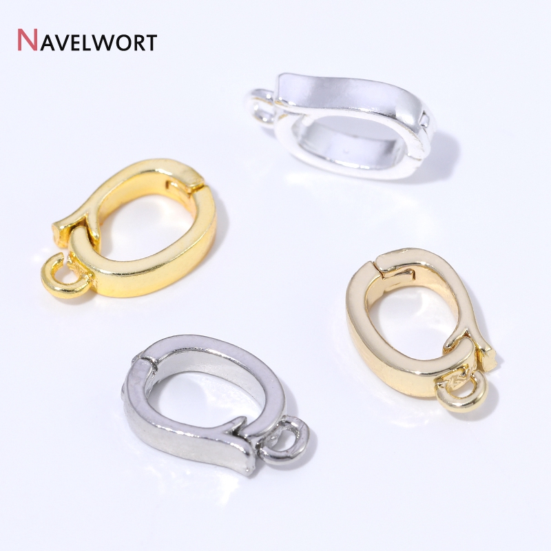 Jewelry Making Brass - ตัวล็อกจี้แบบมีบานพับ ทำจากทองเหลืองชุบทอง 14K/18K สำหรับทำสร้อยคอ อุปกรณ์เสริมสำหรับทำจี้ วัสดุทำเครื่องประดับ