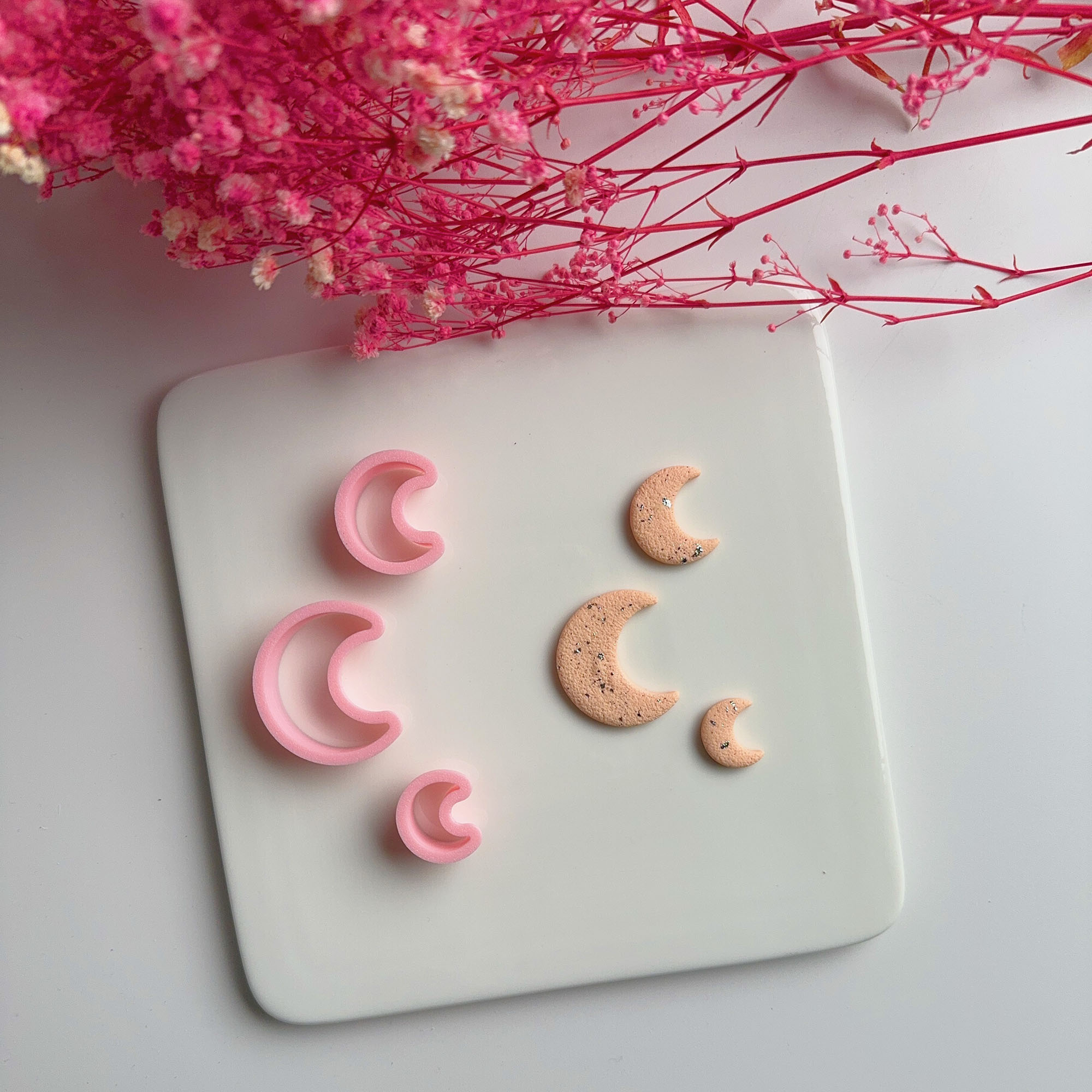 Jewelry Making Hand Tools - 3 ชิ้น/เซ็ตขนาดต่างๆ Moon Shape Polymer Clay