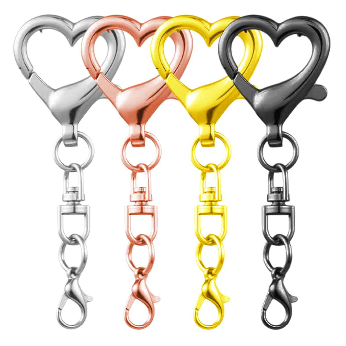 Jewelry Making Materials - ตะขอเกี่ยวรูปหัวใจแบบหมุนได้ 5/15/30 ชิ้น พร้อมสปริง สำหรับทำเครื่องประดับ DIY