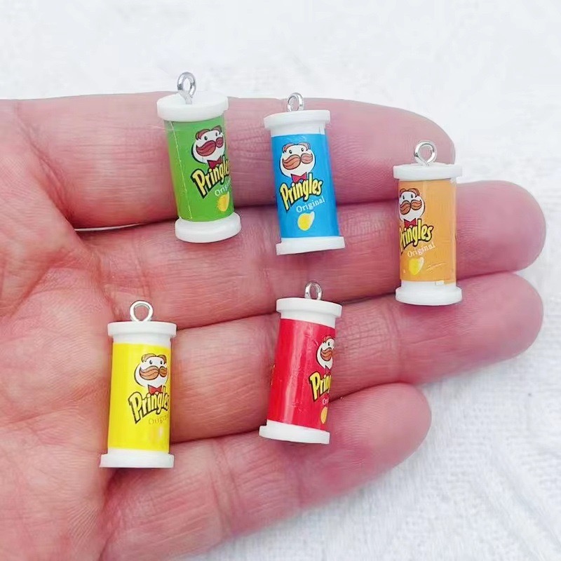 Jewelry Making Party - 10 ชิ้น จี้เรซินรูปถังมันฝรั่งทอด 3D จำลอง อุปกรณ์ตกแต่งเครื่องประดับ