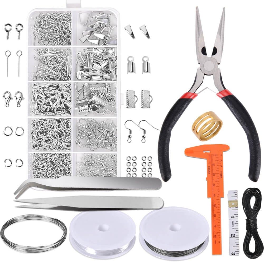 Jewelry Making For Beginners - ชุดอุปกรณ์ทำเครื่องประดับ ชุดซ่อมเครื่องประดับ พร้อมอุปกรณ์เสริม คีม ตัวเรือน และลวดร้อยลูกปัด