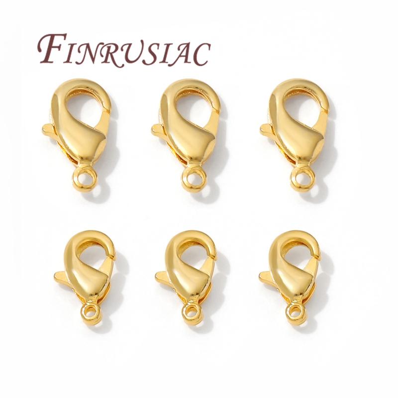 Jewelry Making Brass - 10mm 12mm 18K Gold Plated Claspsกุ้งก้ามกรามสําหรับเครื่องประดับทํา,สร้อยข้อมือDIYสร้อยคออุปกรณ์เสริม,ตัวเชื่อมต่อClasp