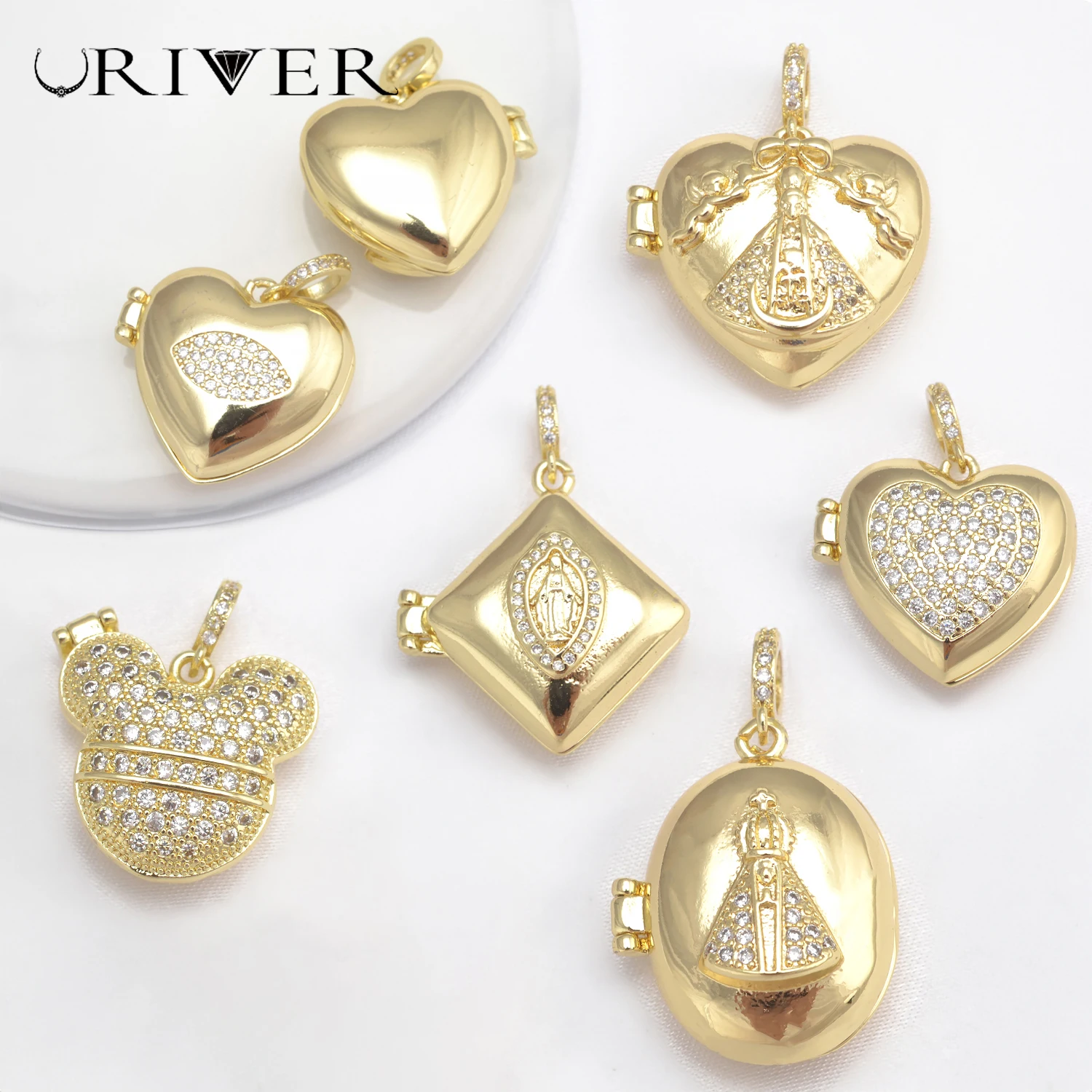Jewelry Making Place - เครื่องรางวินเทจสำหรับทำเครื่องประดับ DIY ทำจี้สร้อยคอคลาสสิกสามารถเปิดเพื่อวางรูปภาพหน่วยความจำอุปกรณ์เสริมที่ทำด้วยมือ
