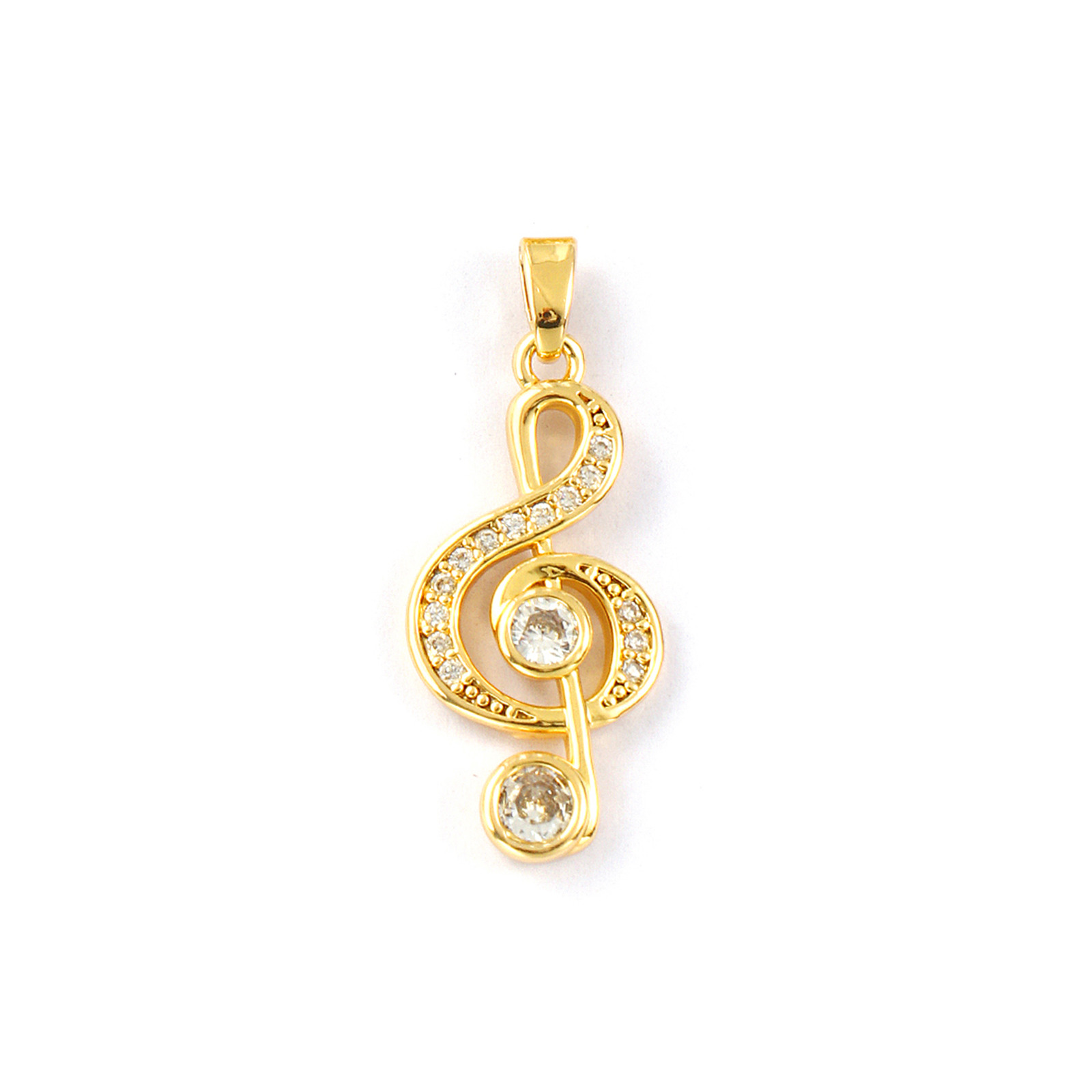 Jewelry Making Notes - จี้รูปโน้ตดนตรีทองเหลือง 2 ชิ้น สำหรับทำเครื่องประดับ ชุบทองคำแท้ 18K