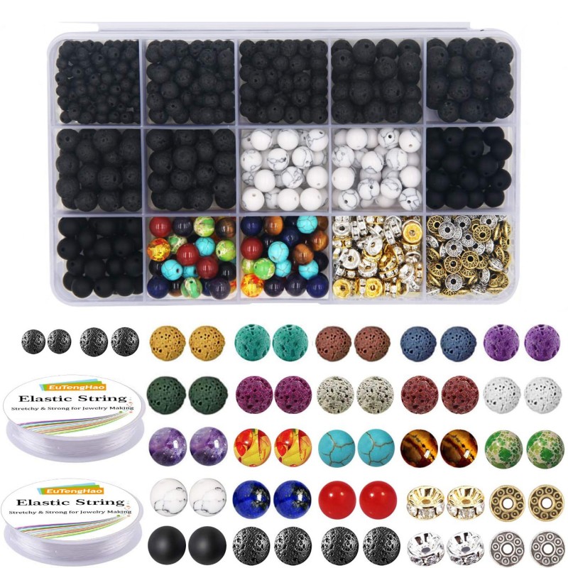 ชุดลูกปัดหินธรรมชาติ 715 ชิ้น  - Jewelry Making For Beginners บทวิจารณ์และราคา