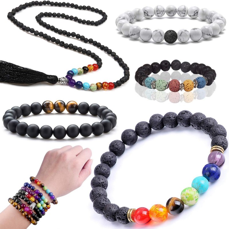 ชุดลูกปัดหินธรรมชาติ 715 ชิ้น  - Jewelry Making For Beginners บทวิจารณ์และราคา