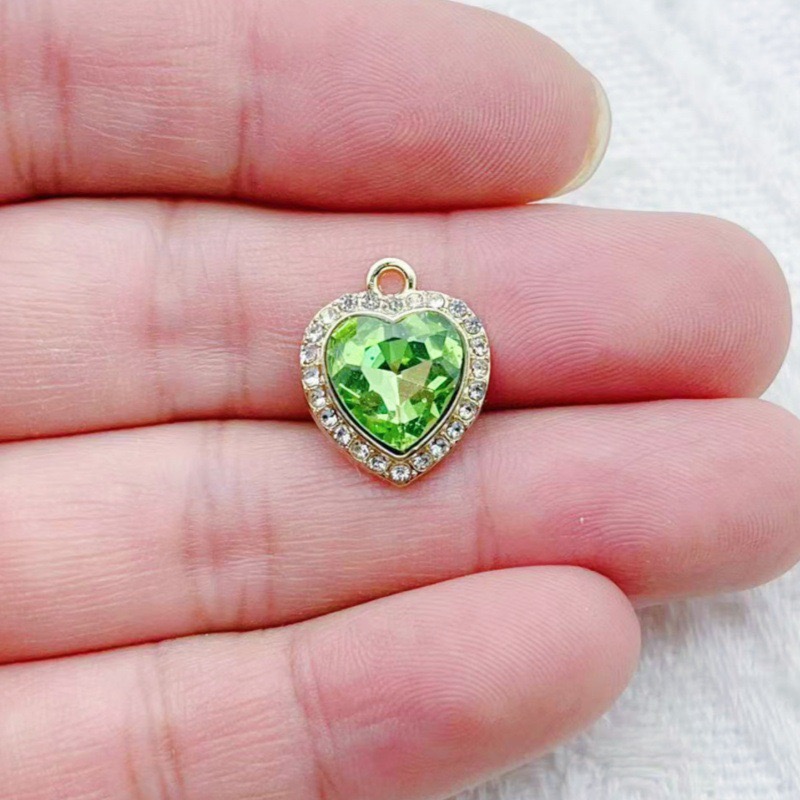 จี้รูปหัวใจฝังพลอยหลากสี 10 ชิ - Jewelry Making Brass บทวิจารณ์และราคา