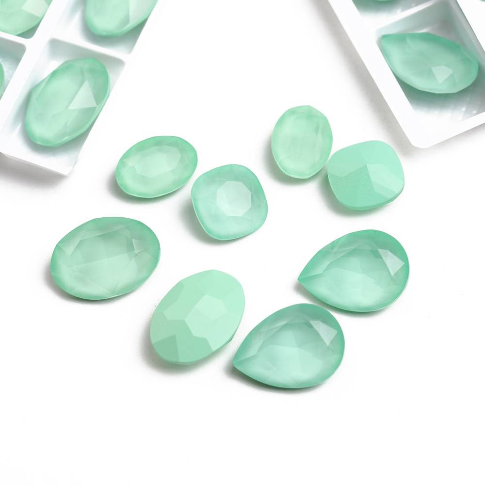 โมชาแก้วพลอยเทียมทรงรีทรงหยดน้ - Jewelry Making Glasses บทวิจารณ์และราคา