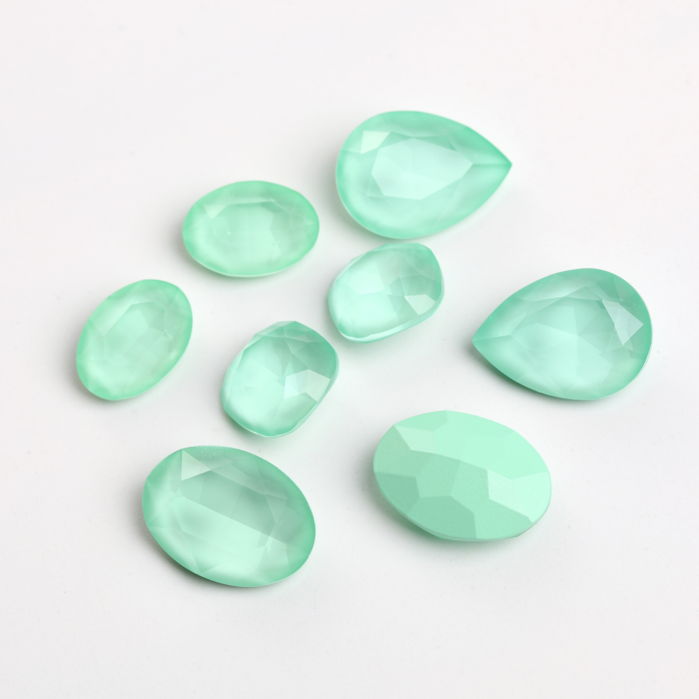 โมชาแก้วพลอยเทียมทรงรีทรงหยดน้ - Jewelry Making Glasses บทวิจารณ์และราคา