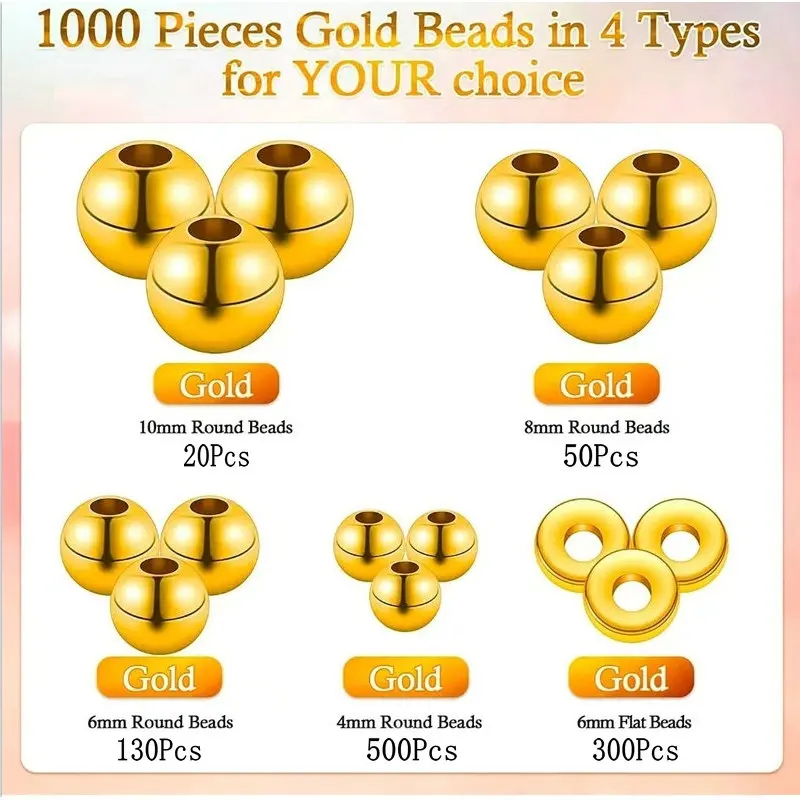1000pcs Golden Spacer ลูกปัดชุ - Jewelry Making Online บทวิจารณ์และราคา