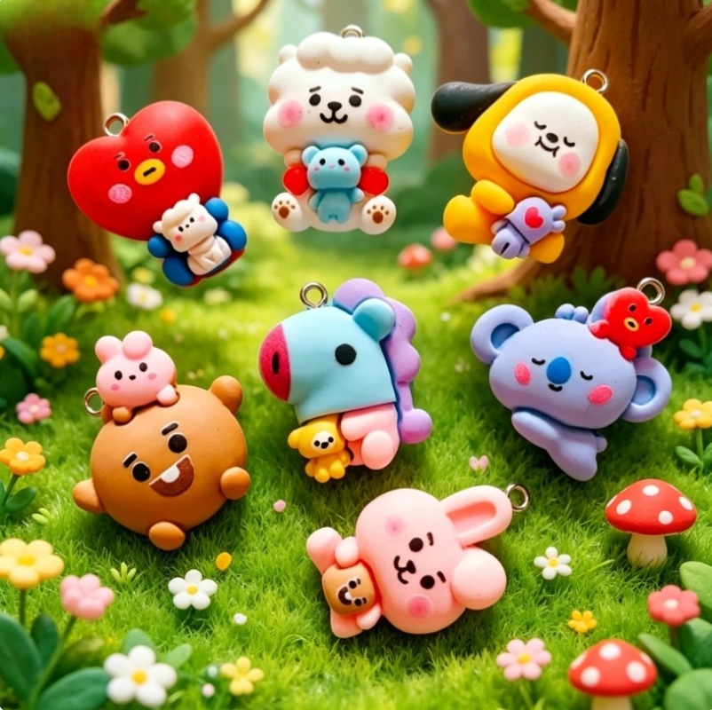 ชุด 7 ชิ้น BT21 ชาร์มการ์ตูนเร - Jewelry Making Brass บทวิจารณ์และราคา