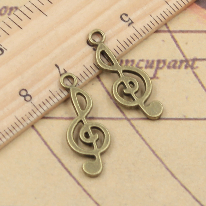 40ชิ้นเสน่ห์โน้ตดนตรี26X10มิลล - Jewelry Making Notes บทวิจารณ์และราคา