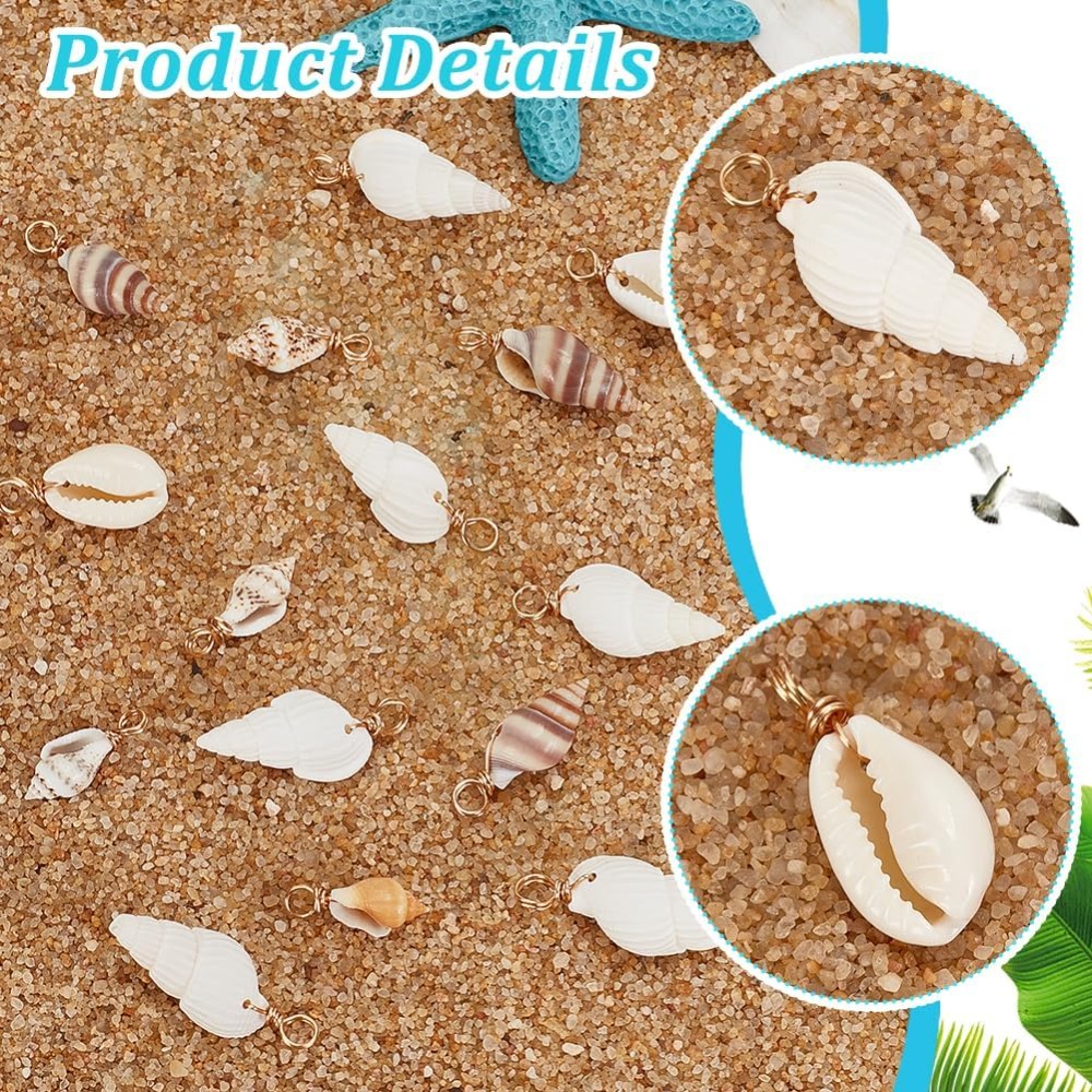 100pcs 4 รูปแบบเปลือกหอยธรรมชา - Jewelry Making Online บทวิจารณ์และราคา