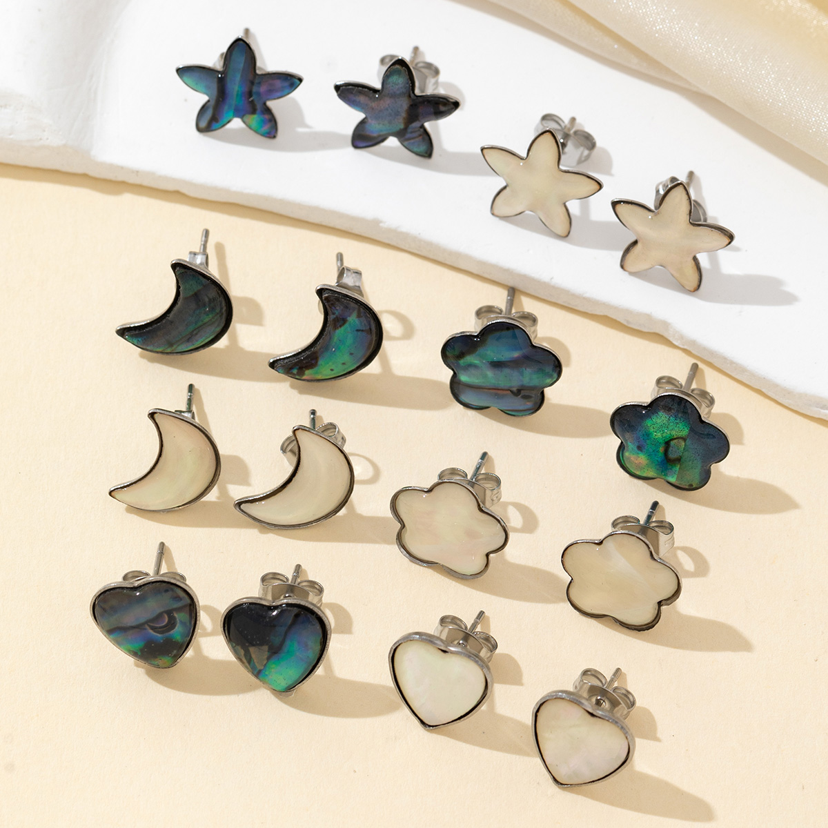 2pcs เปลือกสีฟ้าสีม่วง Pentagr - Jewelry Making Place บทวิจารณ์และราคา