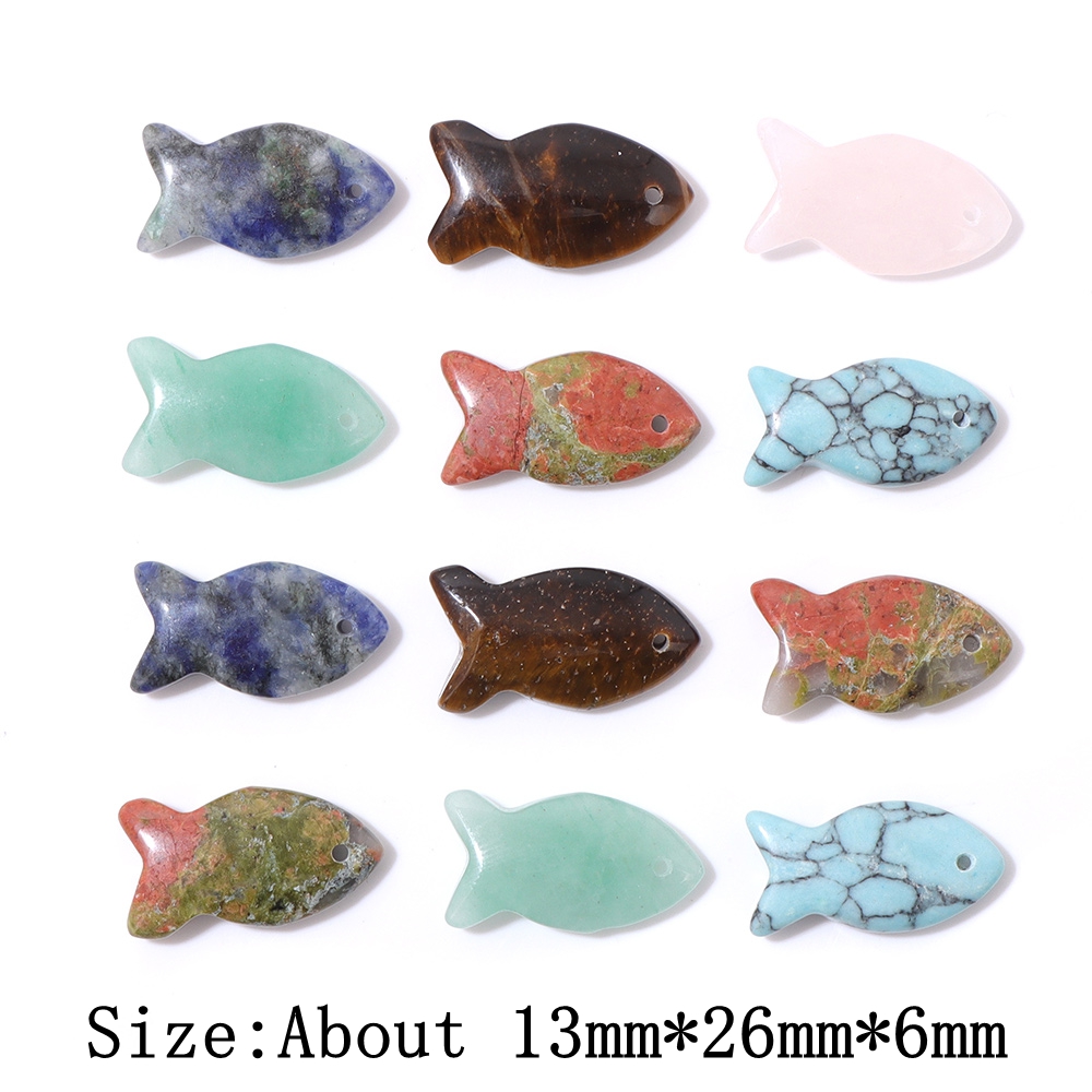 2 ชิ้นปลารูปร่างหินธรรมชาติจี้ - Jewelry Making Gemstones บทวิจารณ์และราคา