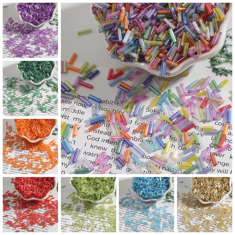 ลูกปัดคริสตัลรูปทรงข้าว 2x7 มม - Seed Bead Tube บทวิจารณ์และราคา
