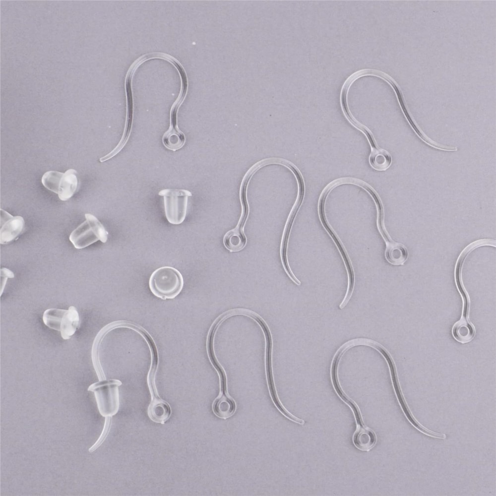 ตะขอเกี่ยวต่างหูพลาสติกใส 40 ช - Jewelry Making Materials บทวิจารณ์และราคา