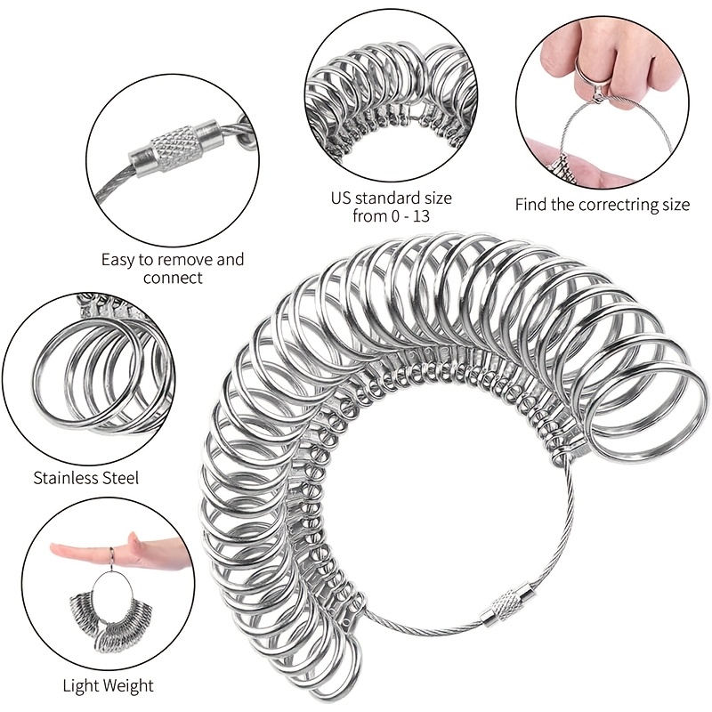 3 ชิ้นสแตนเลสสตีลแหวน Sizer Ma - Jewelry Making For Beginners บทวิจารณ์และราคา