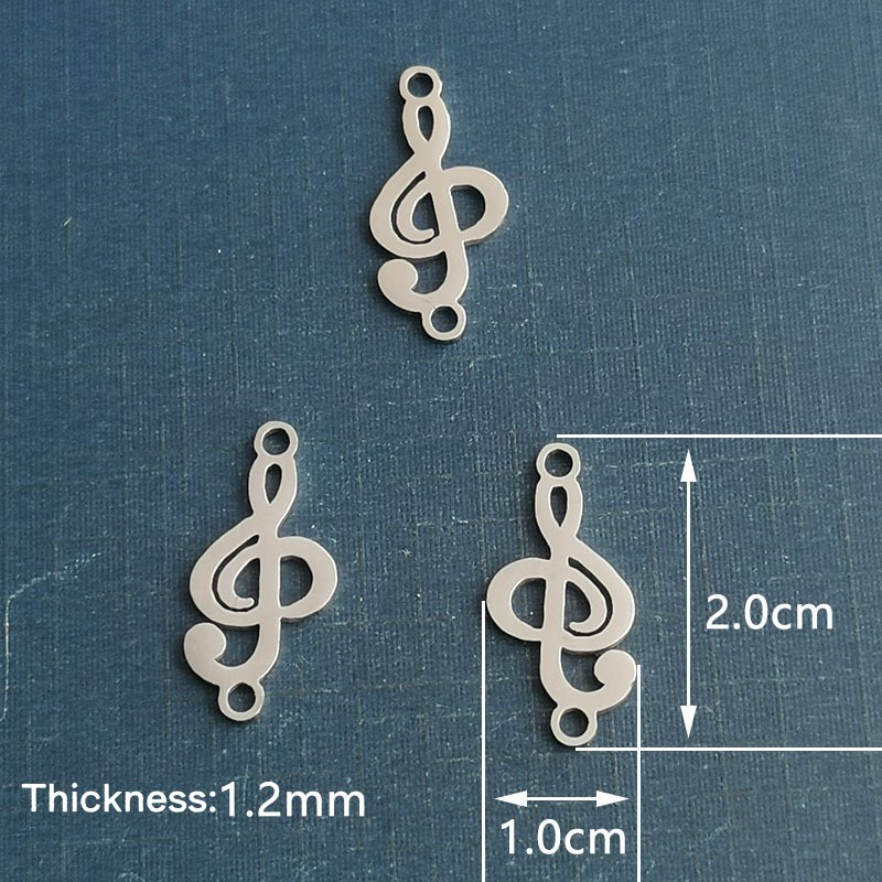 จี้รูปโน้ตดนตรีสแตนเลสขัดเงา 1 - Jewelry Making Notes บทวิจารณ์และราคา