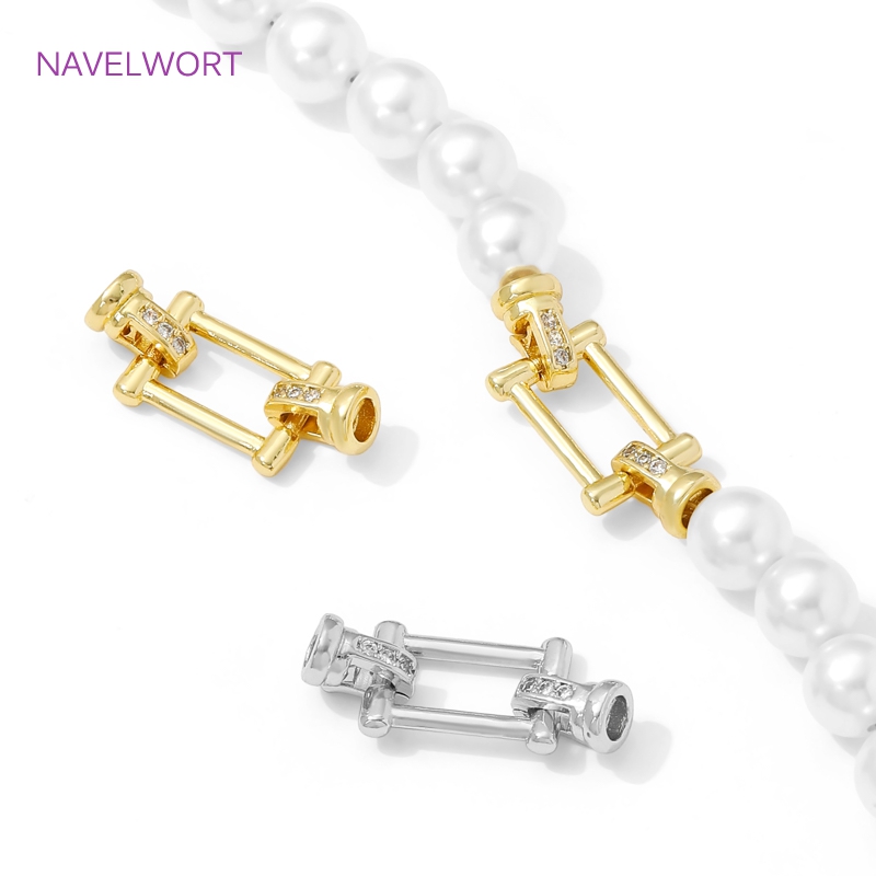 1/2 ชิ้น ตัวล็อคแบบมุกชุบทอง 1 - Jewelry Making Brass บทวิจารณ์และราคา
