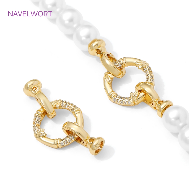 1/2 ชิ้น ตัวล็อคแบบมุกชุบทอง 1 - Jewelry Making Brass บทวิจารณ์และราคา