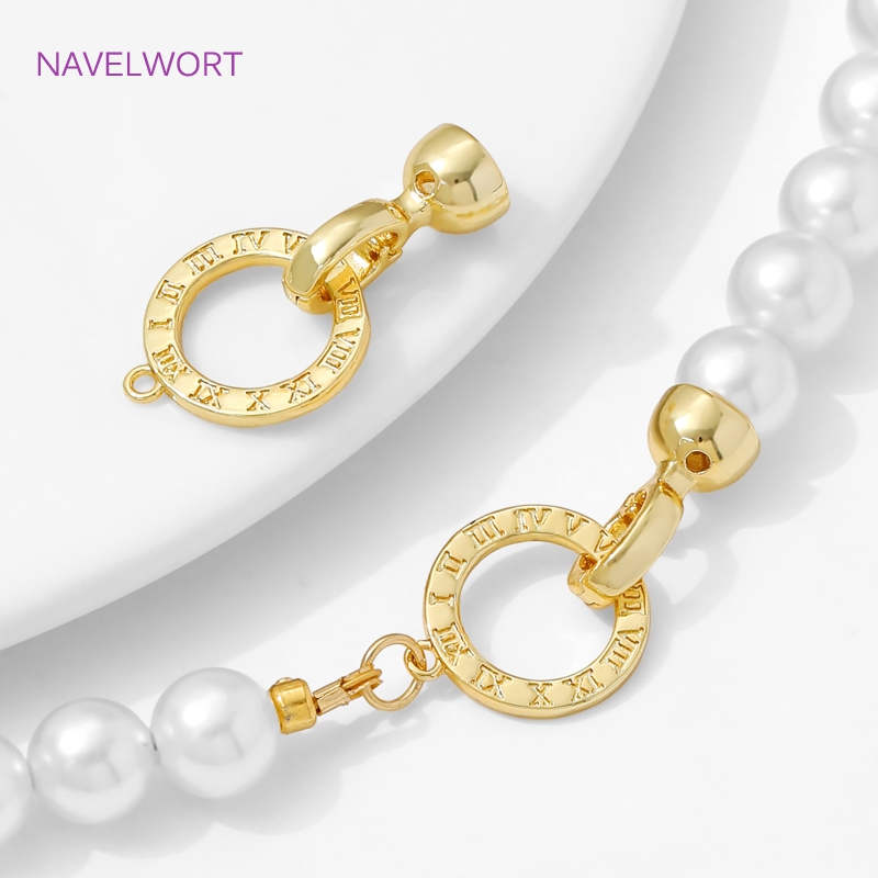 1/2 ชิ้น ตัวล็อคแบบมุกชุบทอง 1 - Jewelry Making Brass บทวิจารณ์และราคา
